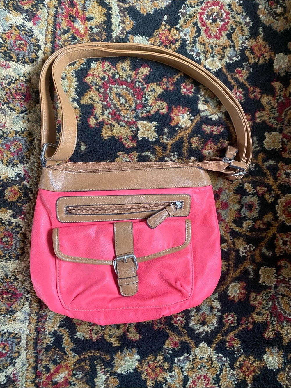 Croft & Barrow Pink and Brown Shoulder Bag